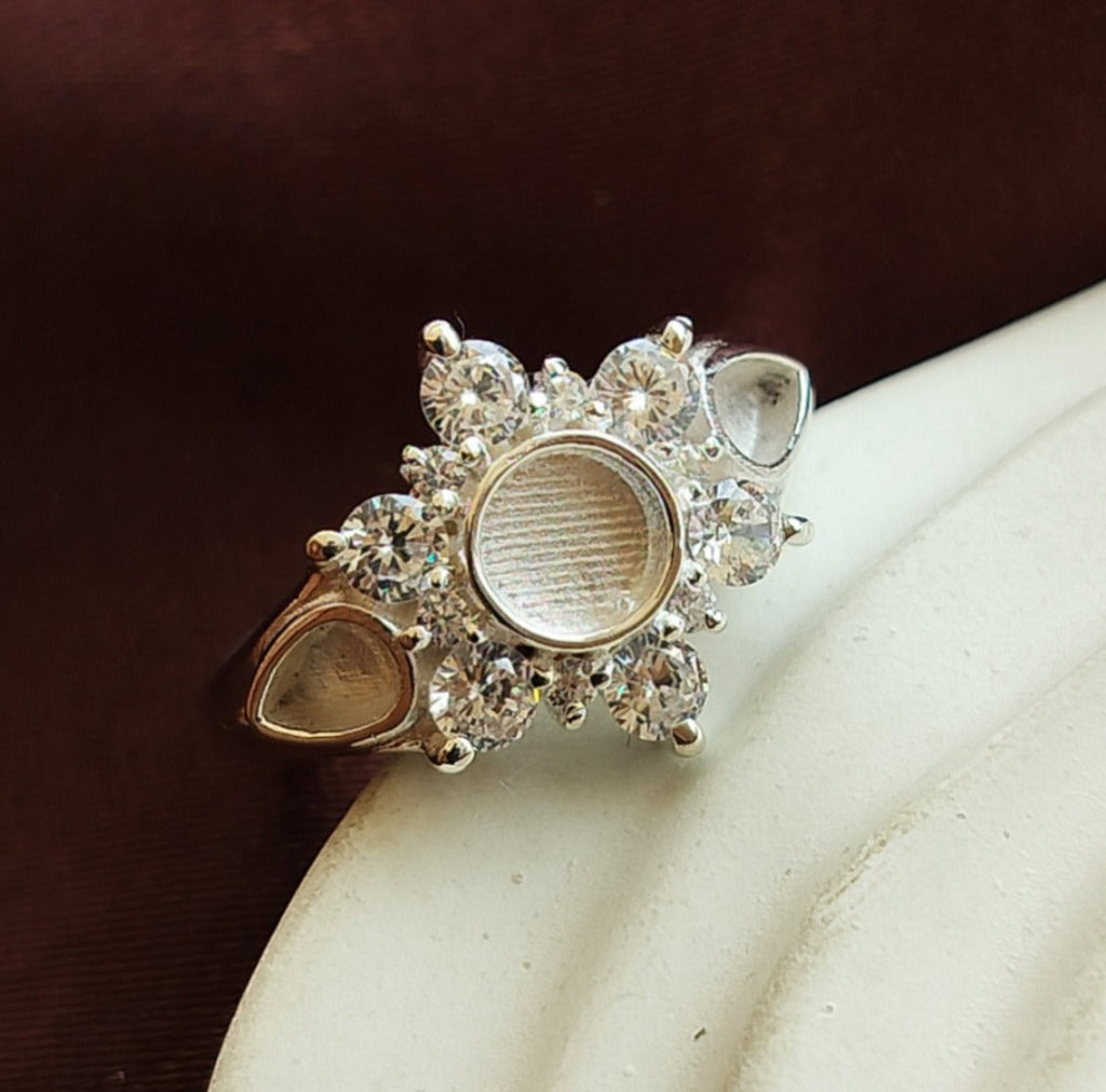 Artistic Floral Cubic Zirconia Ring