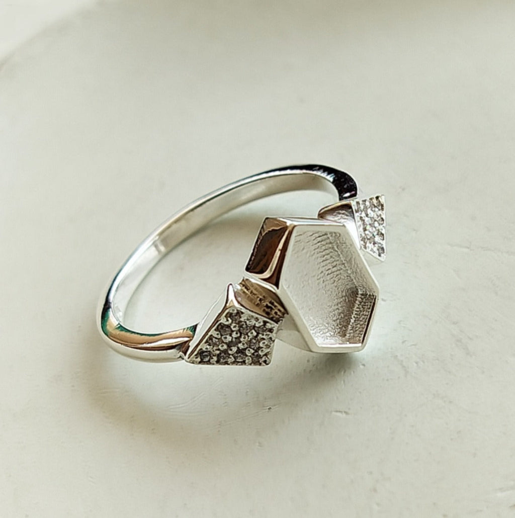 Keepsake Hexagon Cubic Zirconia Ring