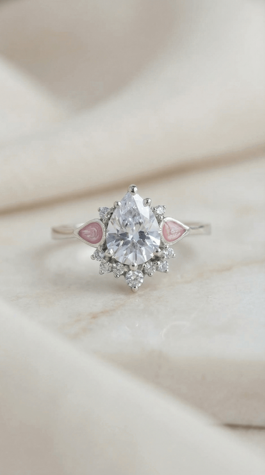 Keepsake Droplet Romantic Pear Solitaire Ring