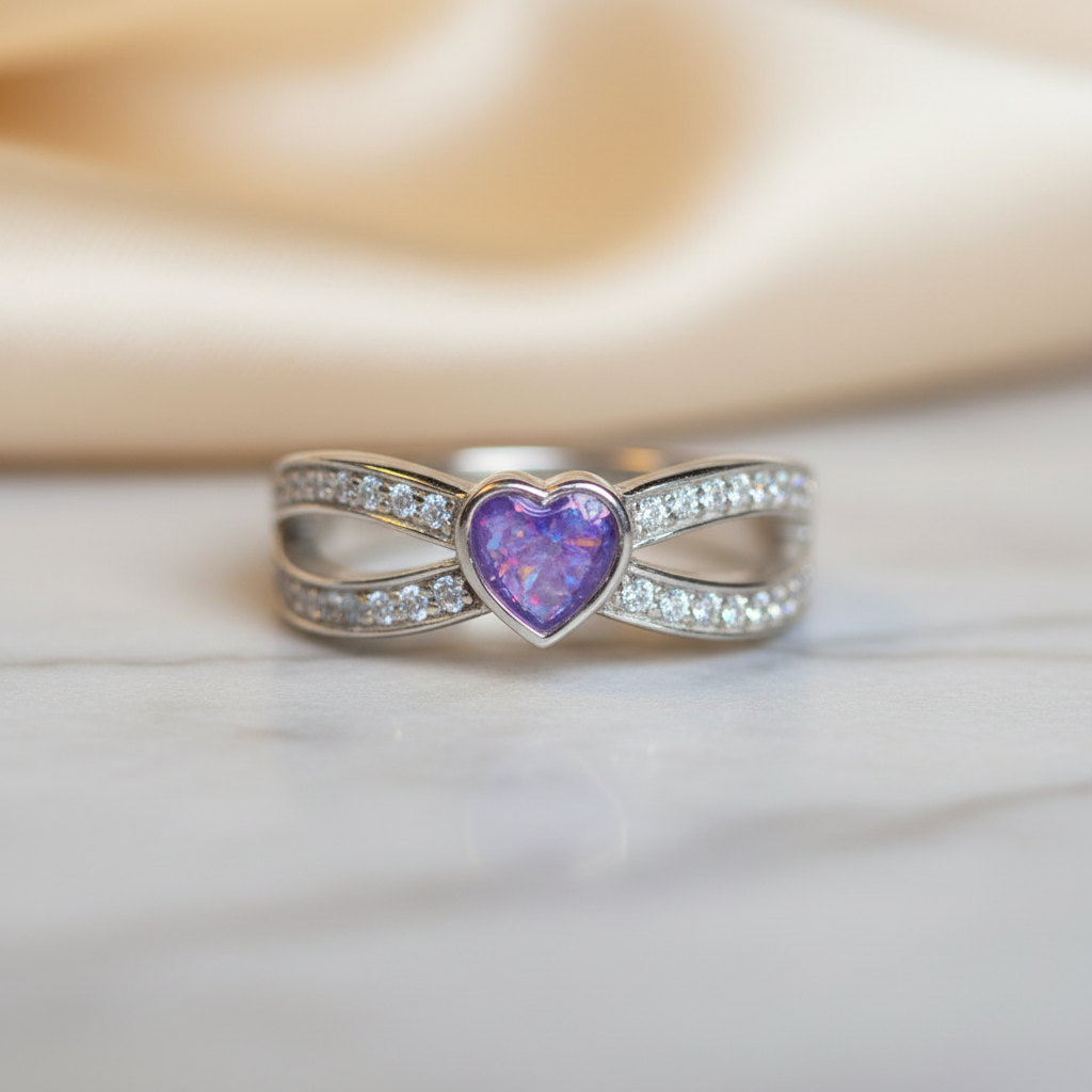 Keepsake Heart Infinity Cubic Zirconia Band Ring