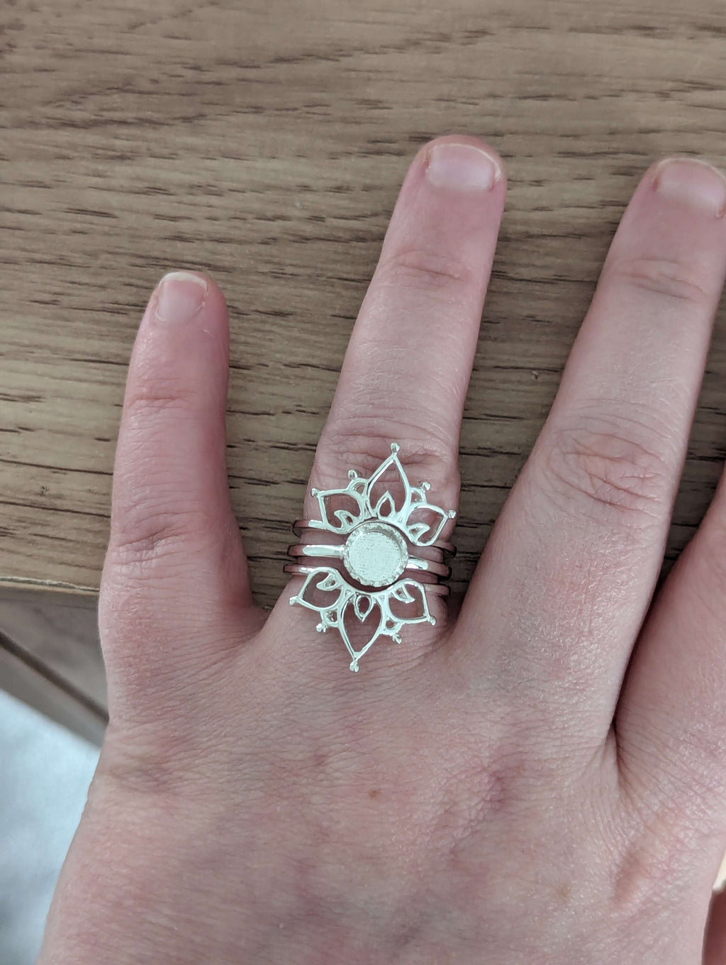 Artistic Symmetrical Flower Ring Set