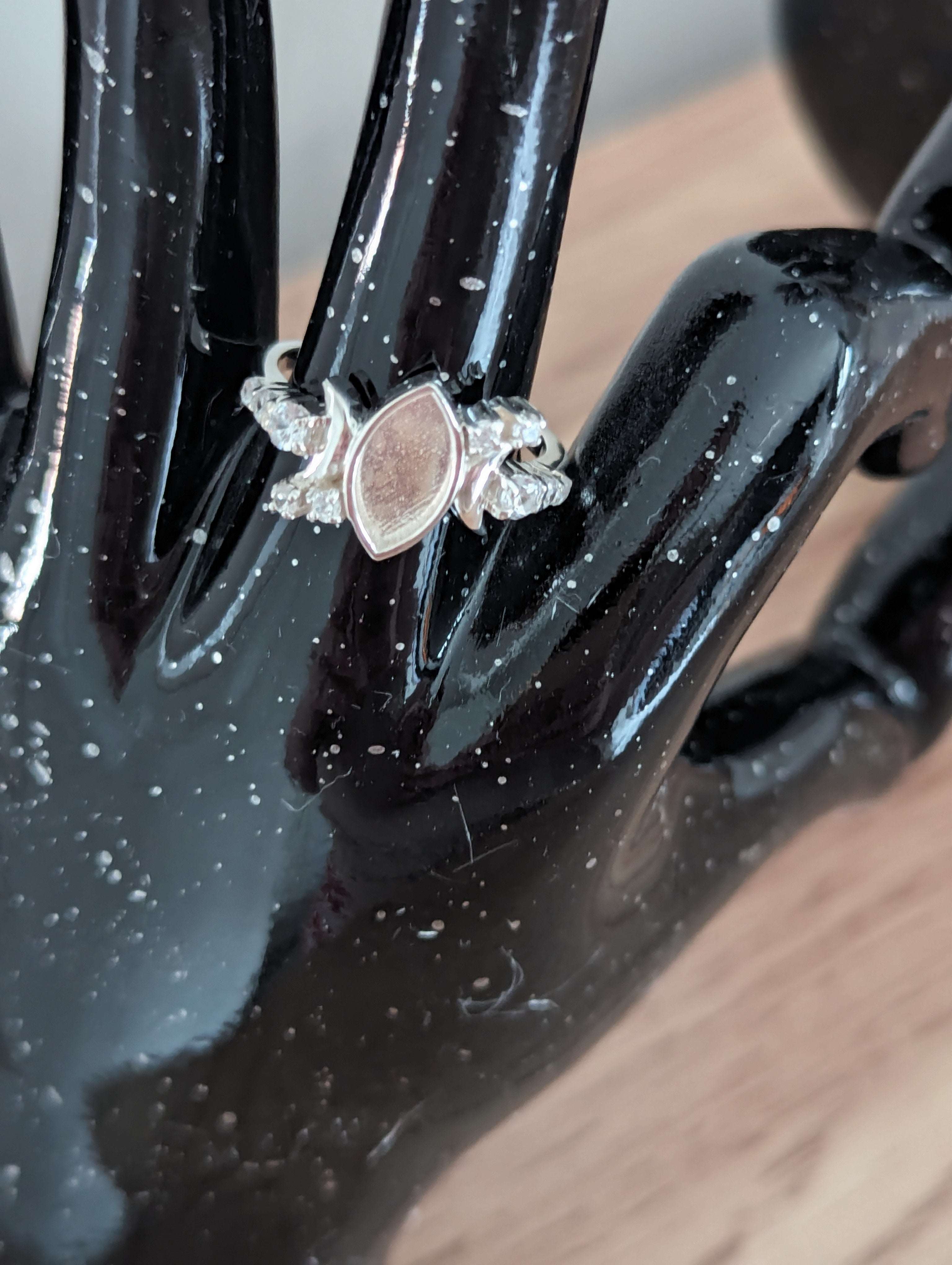 Artistic Keepsake Marquise Crescent Moon Cubic Zirconia Ring