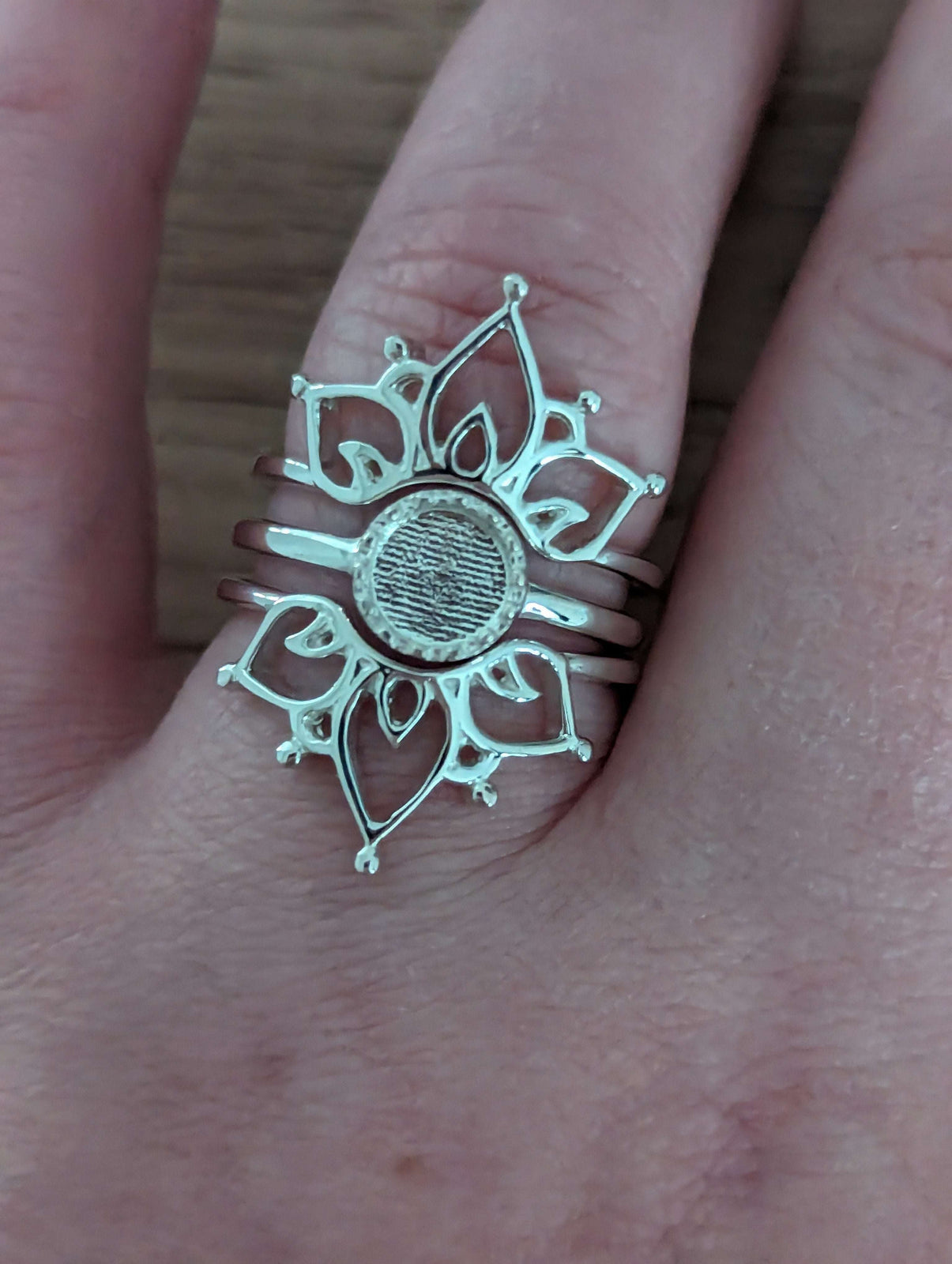 Artistic Symmetrical Flower Ring Set