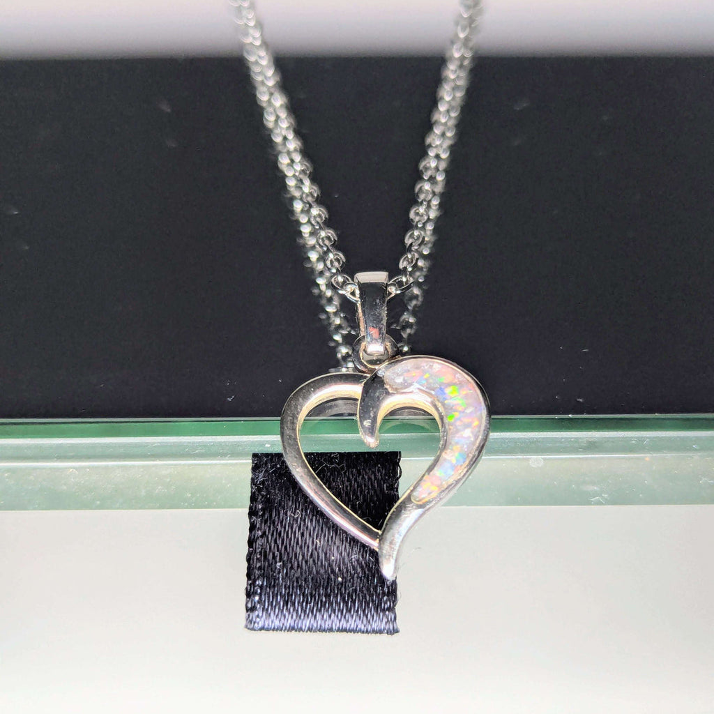 Open Heart Half Filled Pendant