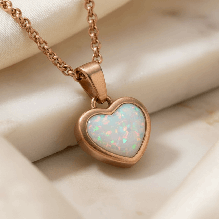 Rose Gold PVD Stainless Steel Classic Heart Keepsake Pendant