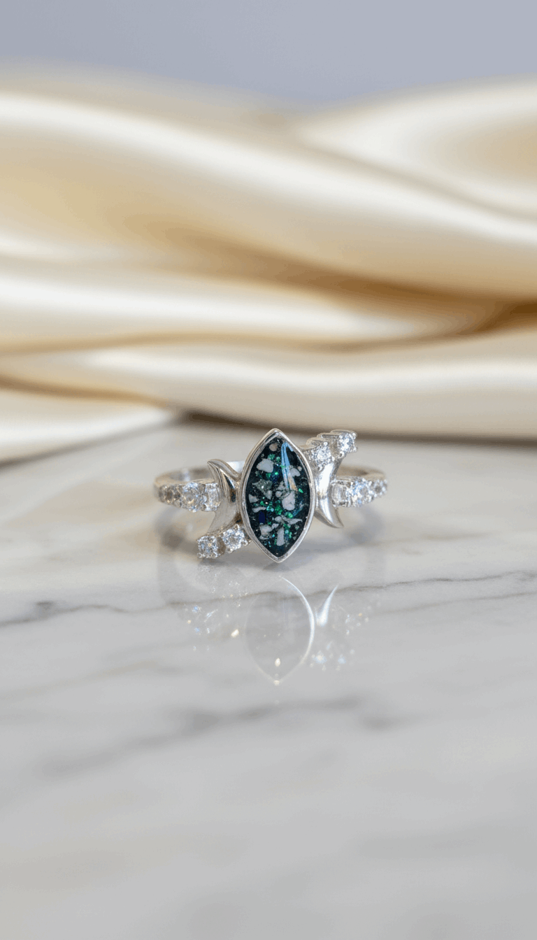 Artistic Keepsake Marquise Crescent Moon Cubic Zirconia Ring