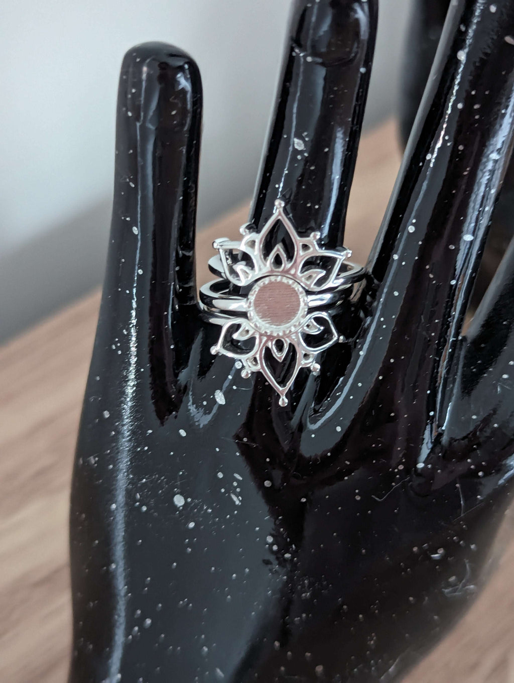 Artistic Symmetrical Flower Ring Set