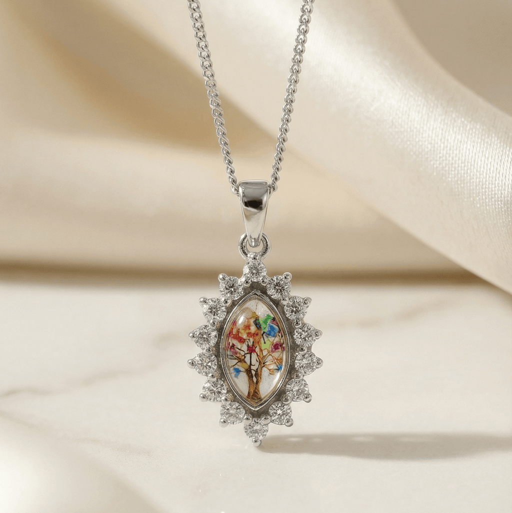 Classic Vintage Marquise Cubic Zirconia Halo Pendant