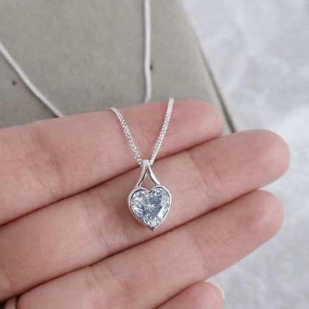 Secret Sentiments Heart Cubic Zirconia Keepsake Pendant