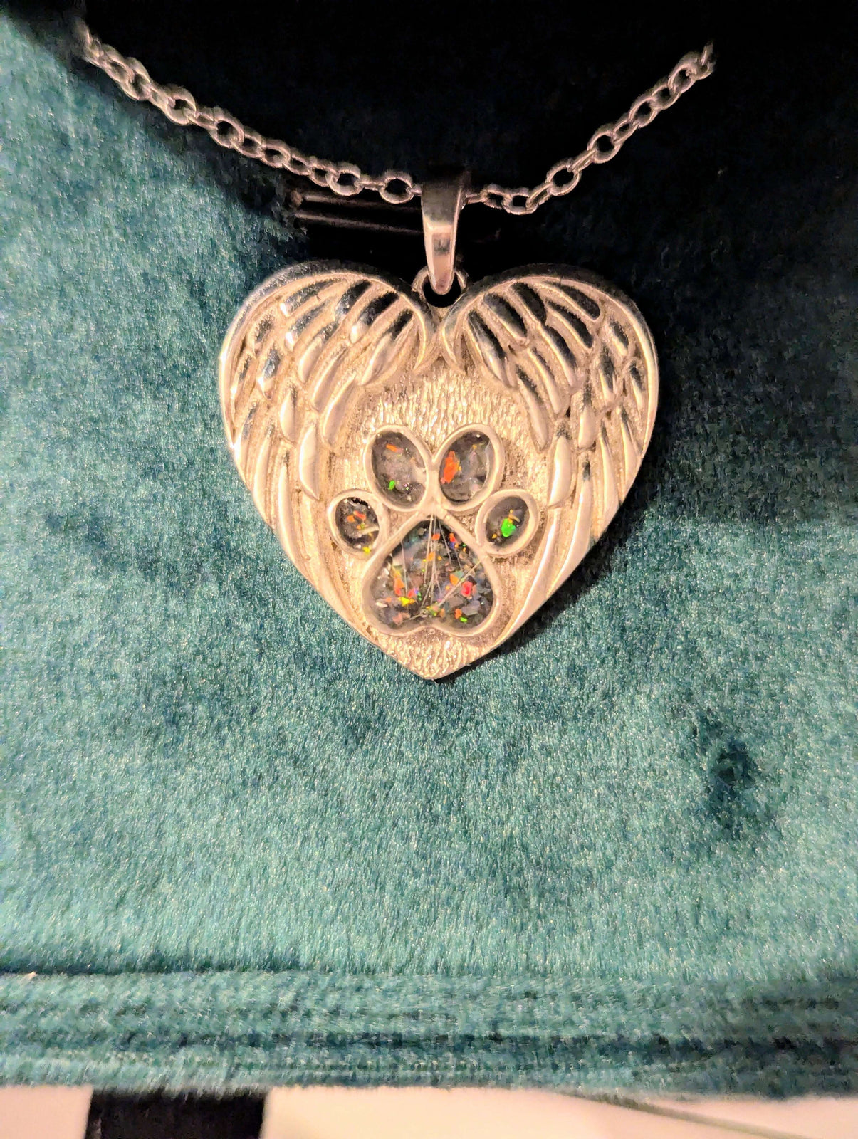 Keepsake Wing and Paw Heart Pendant