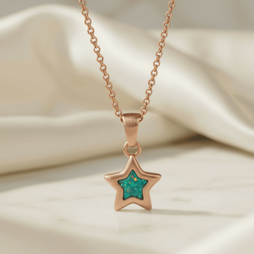 Rose Gold PVD Stainless Steel Classic Star Keepsake Pendant
