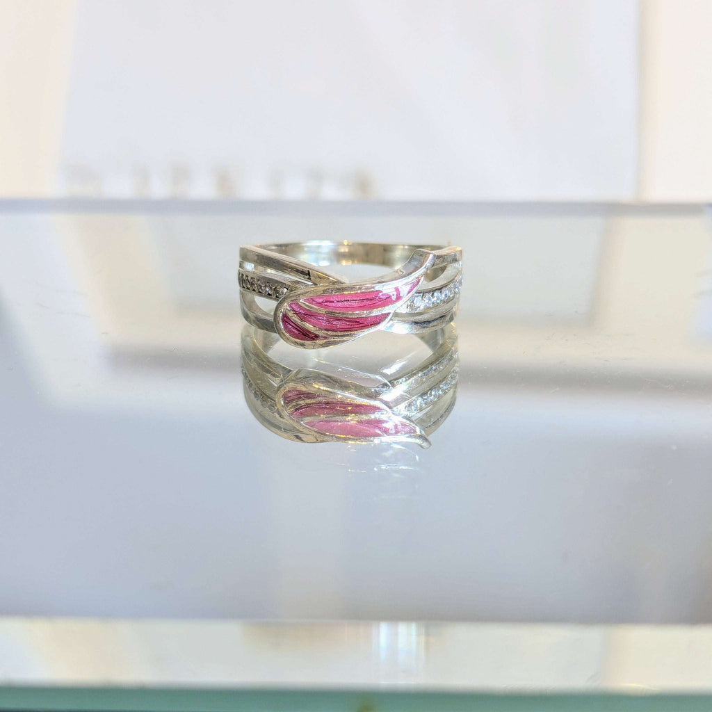 Angel Wing Sparkle Cubic Zirconia Keepsake Ring