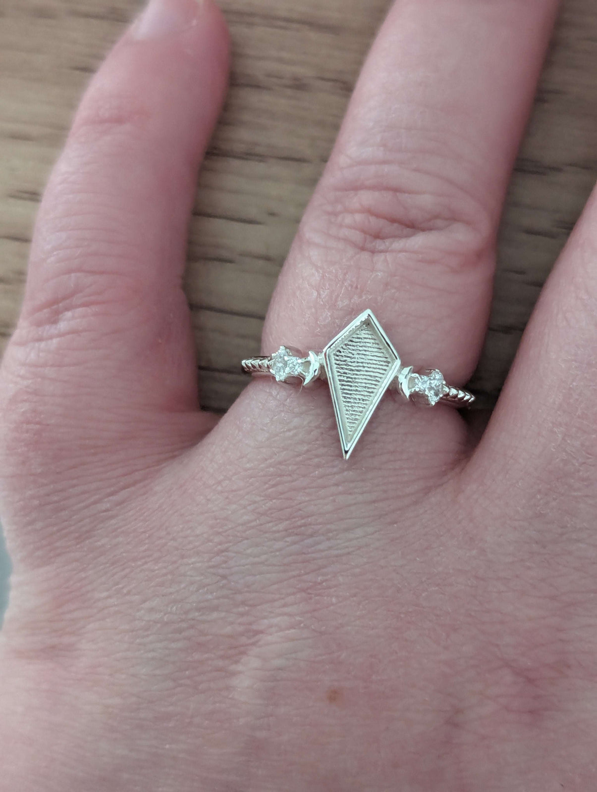 Kite Cubic Zirconia Accent Ring