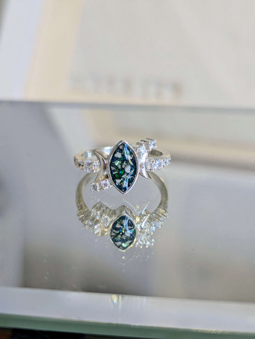 Artistic Keepsake Marquise Crescent Moon Cubic Zirconia Ring
