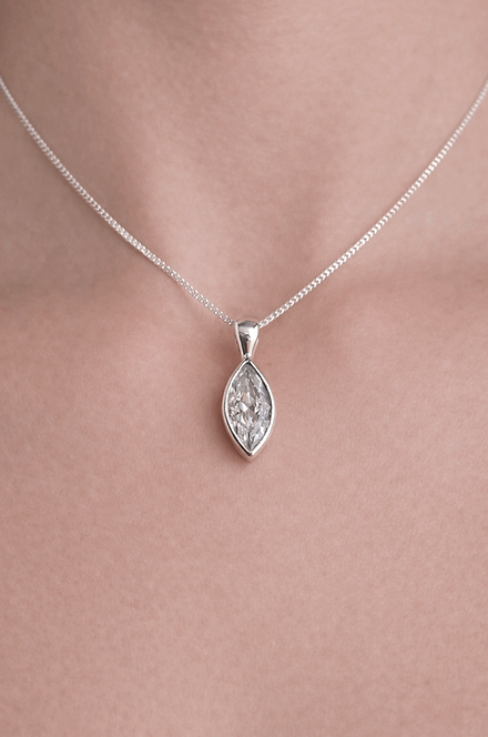 Secret Sentiments Marquise Cubic Zirconia Keepsake Pendant