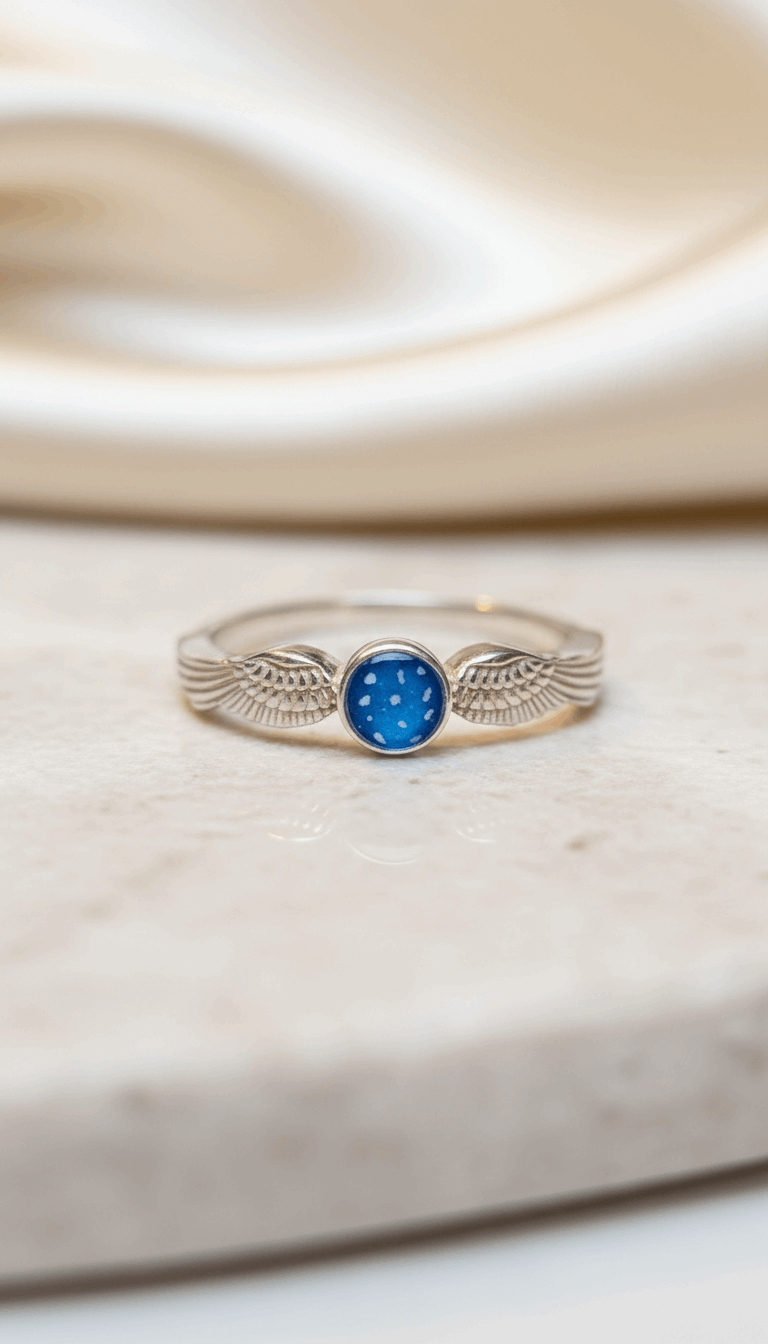 Winged Heart Keepsake Ring – Silver | Handmade Resin Jewellery UK ...