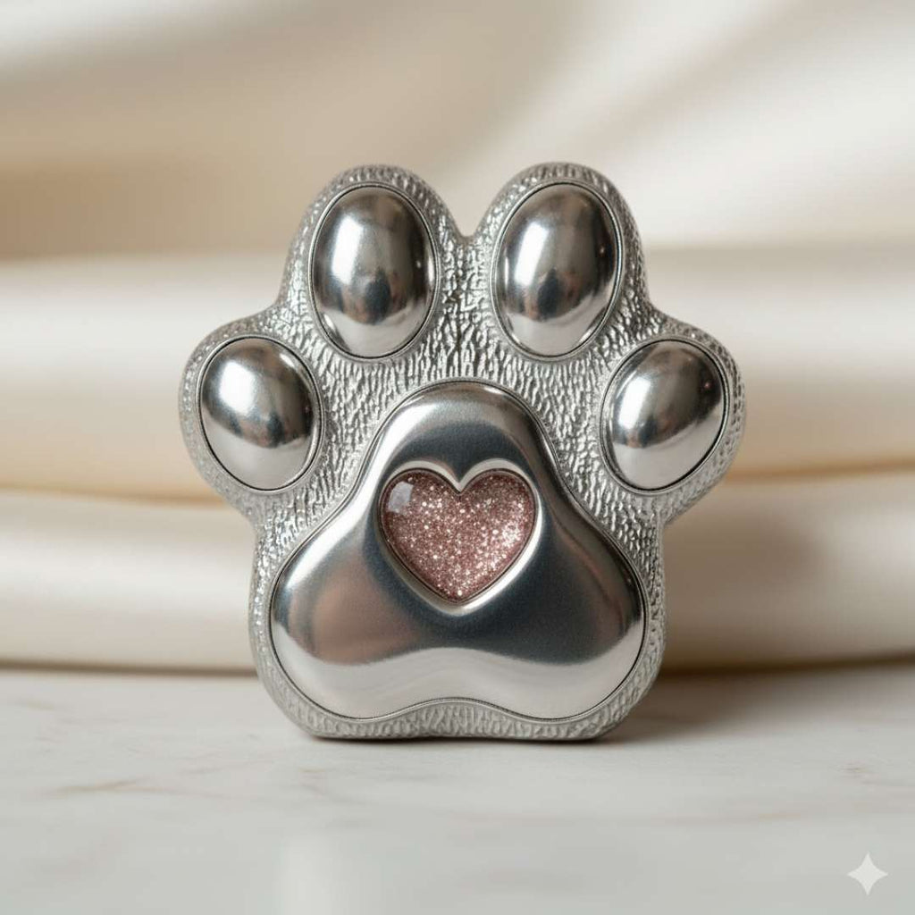 Stainless Steel Pawprint Ornament with or without engravable base