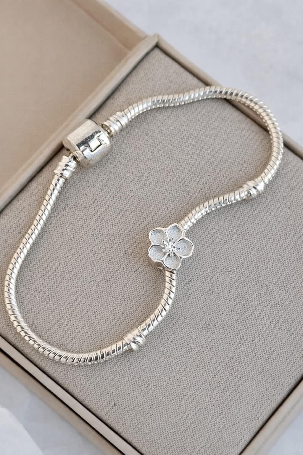 Flower Sparkle Cubic Zirconia Keepsake Charm