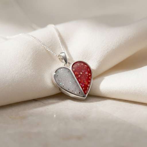 Split Heart Keepsake Memorial Pendant