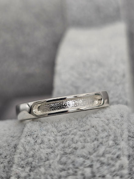 4mm Rectangular Rounded Front Channel Inlay Band Ring