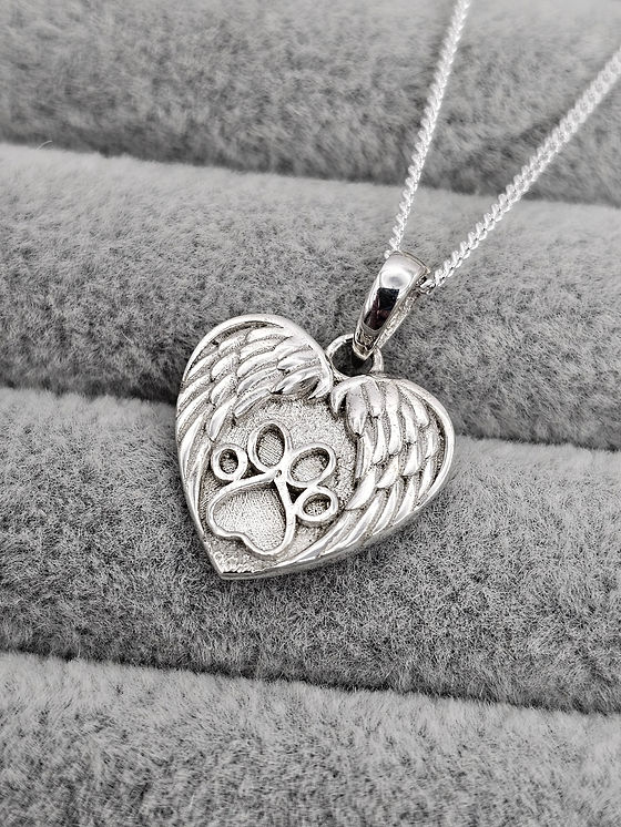 Keepsake Wing and Paw Heart Pendant