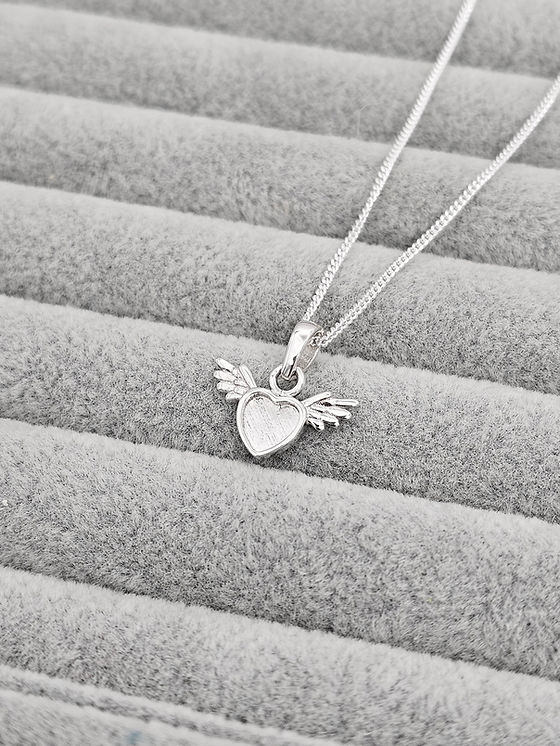 Dainty Heart with Wings Keepsake Pendant