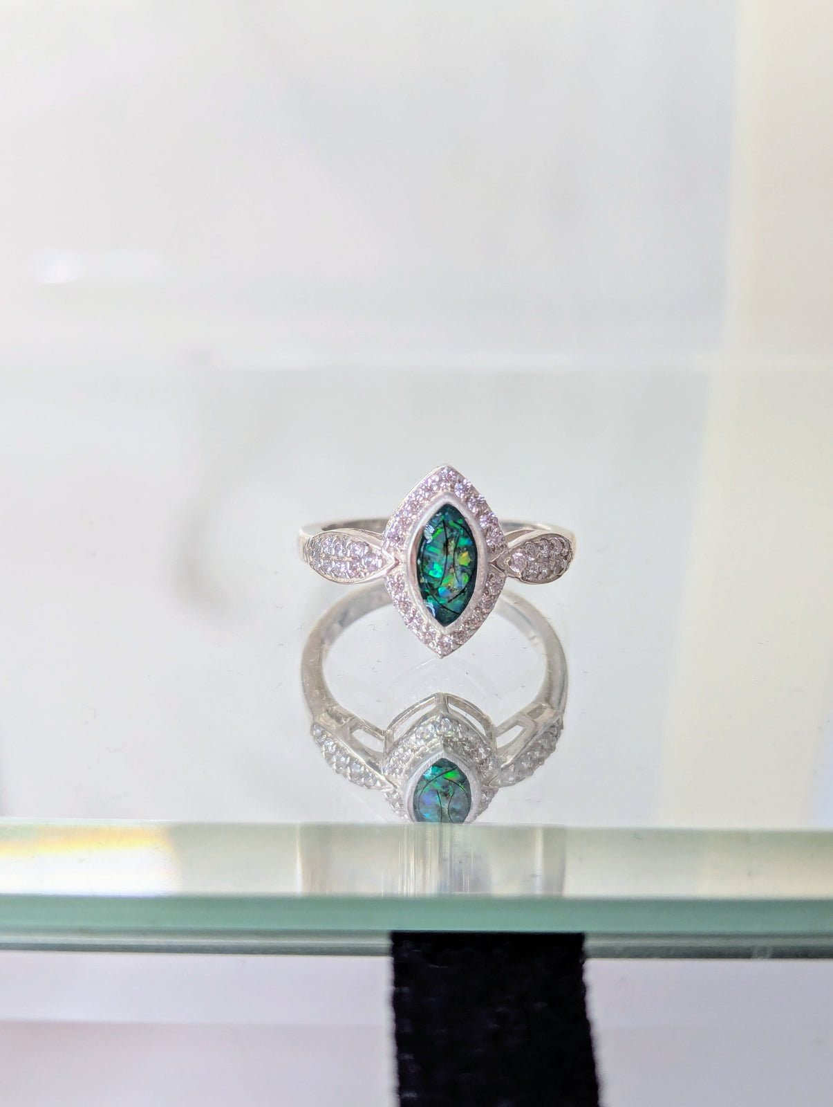 Regal Marquise Sparkle Cubic Zirconia Halo and Accents Ring
