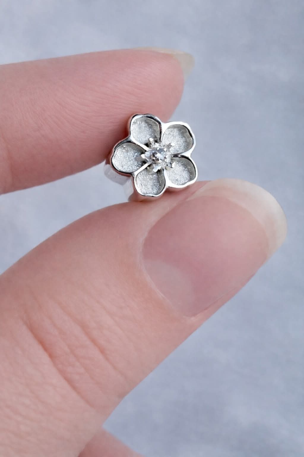Flower Sparkle Cubic Zirconia Keepsake Charm