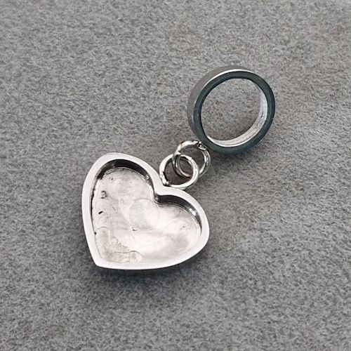Stainless Steel Dangling Heart Keepsake slider Charm