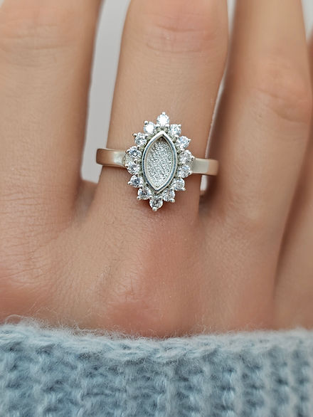 Classic Vintage Marquise Cubic Zirconia Halo Ring