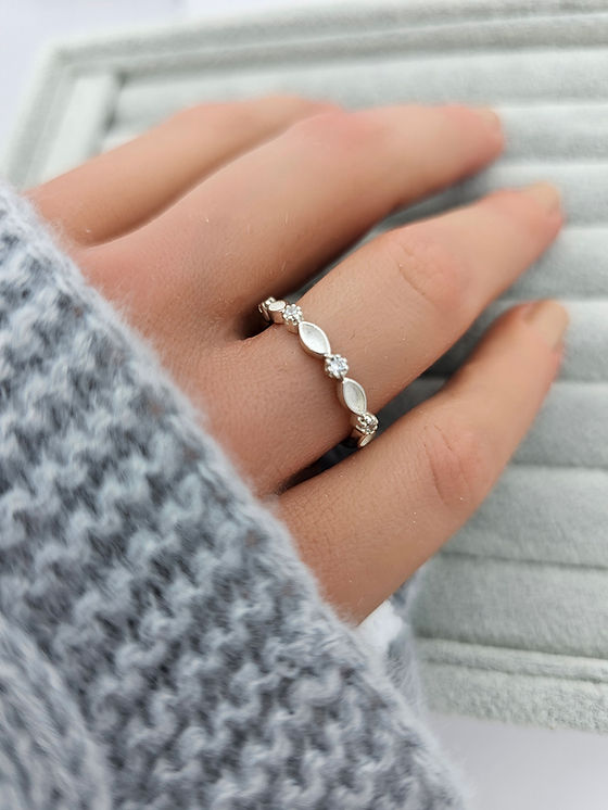 Keepsake Dainty Sparkle Half Marquise Ring