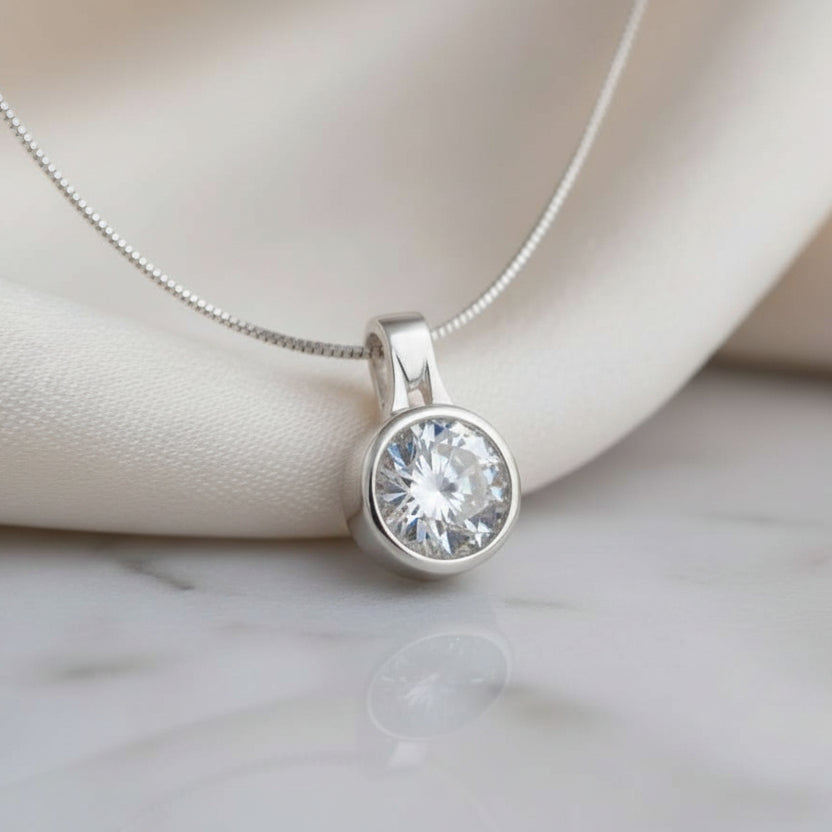 Secret Sentiments Round Cubic Zirconia Keepsake Pendant