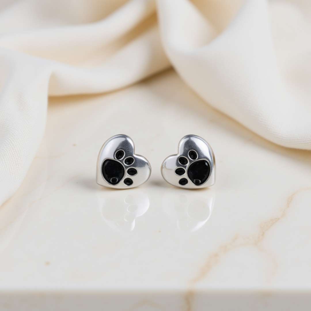 Pawprints on my Heart Keepsake Stud Earring