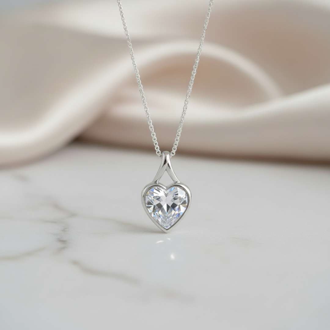 Secret Sentiments Heart Cubic Zirconia Keepsake Pendant