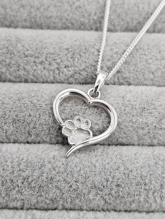 Open Heart And Paw Pendant