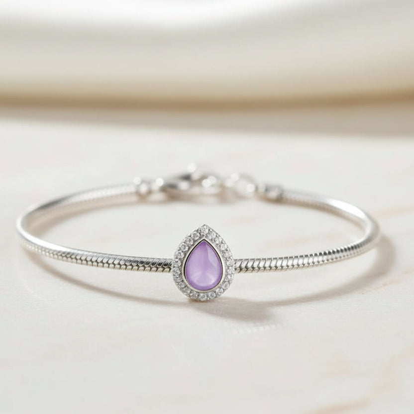 Droplet Cubic Zirconia Halo Keepsake Charm