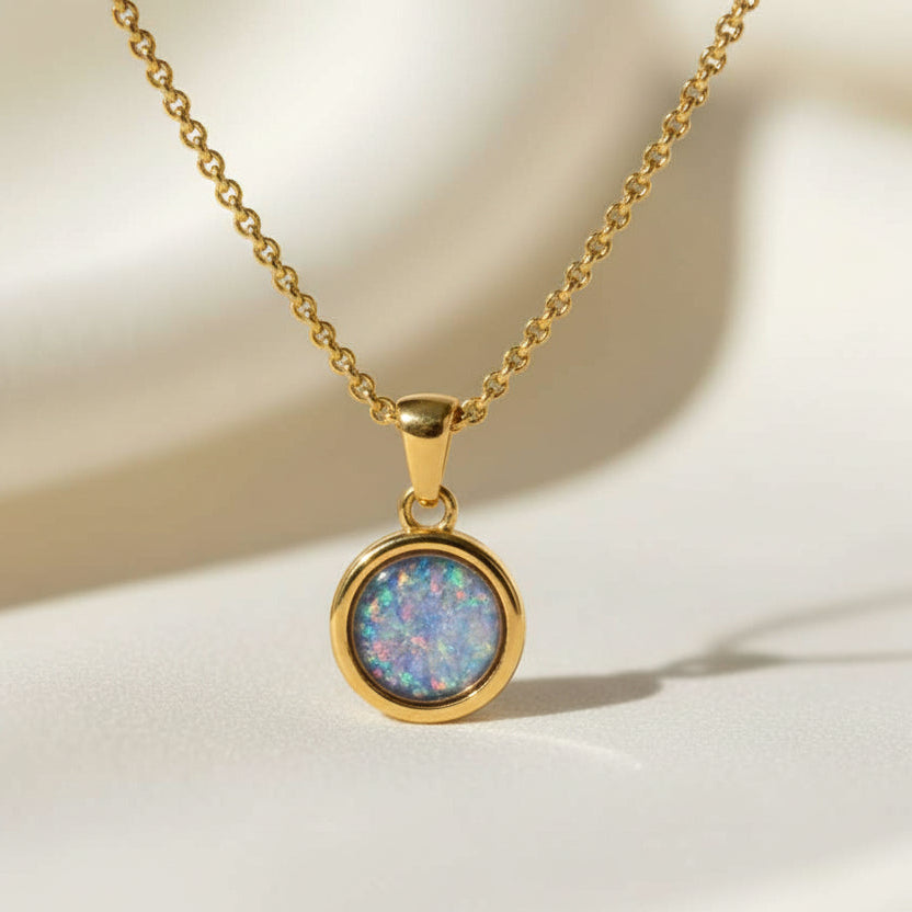 Yellow Gold PVD Stainless Steel Classic Button Keepsake Pendant