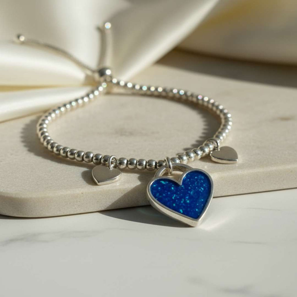 Dangle Heart Charms Keepsake Bracelet