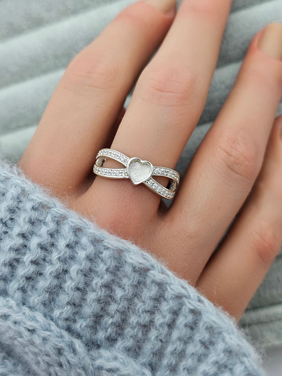 Keepsake Heart Infinity Cubic Zirconia Band Ring
