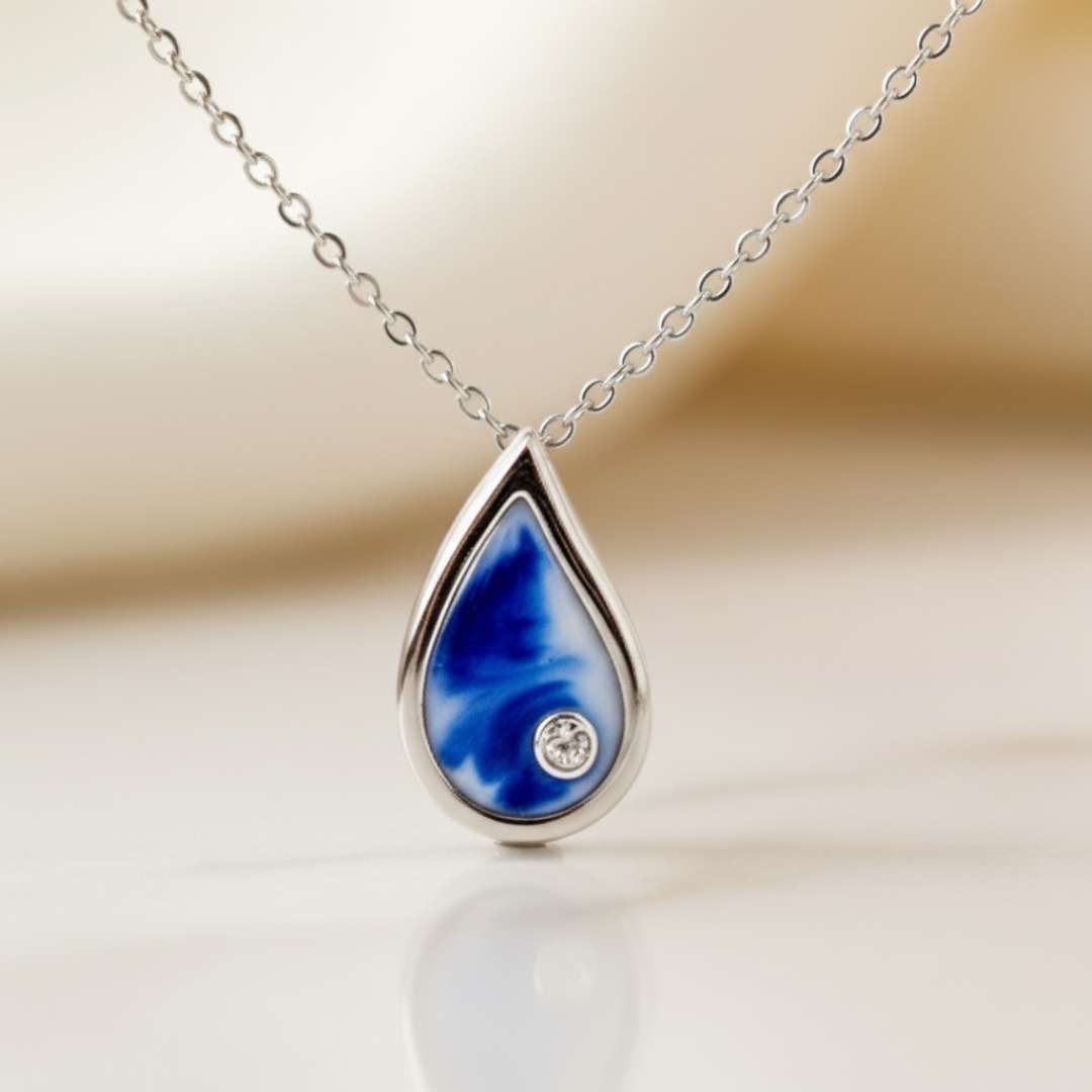 Droplet Floating Cubic Zirconia Keepsake Pendant