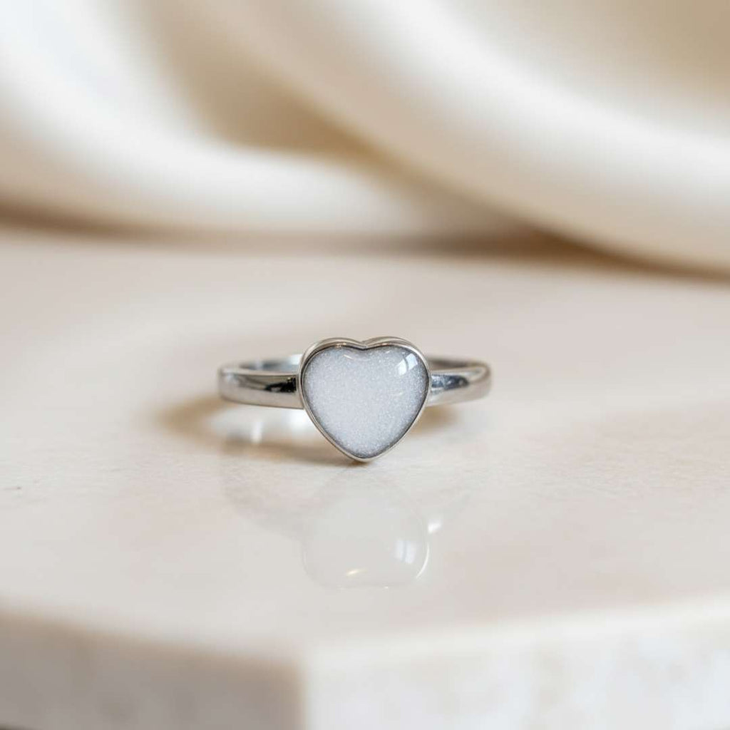 Stainless Steel Pure Dainty Heart Keepsake Ring