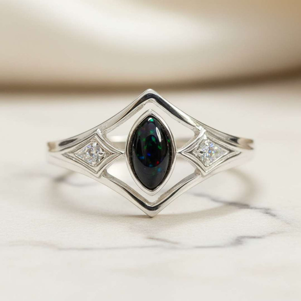 Marquise with Cubic Zirconia Tiara Keepsake Ring