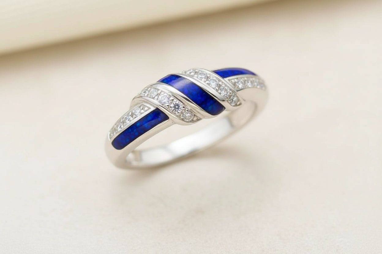 Twisted Knot Cubic Zirconia Ring