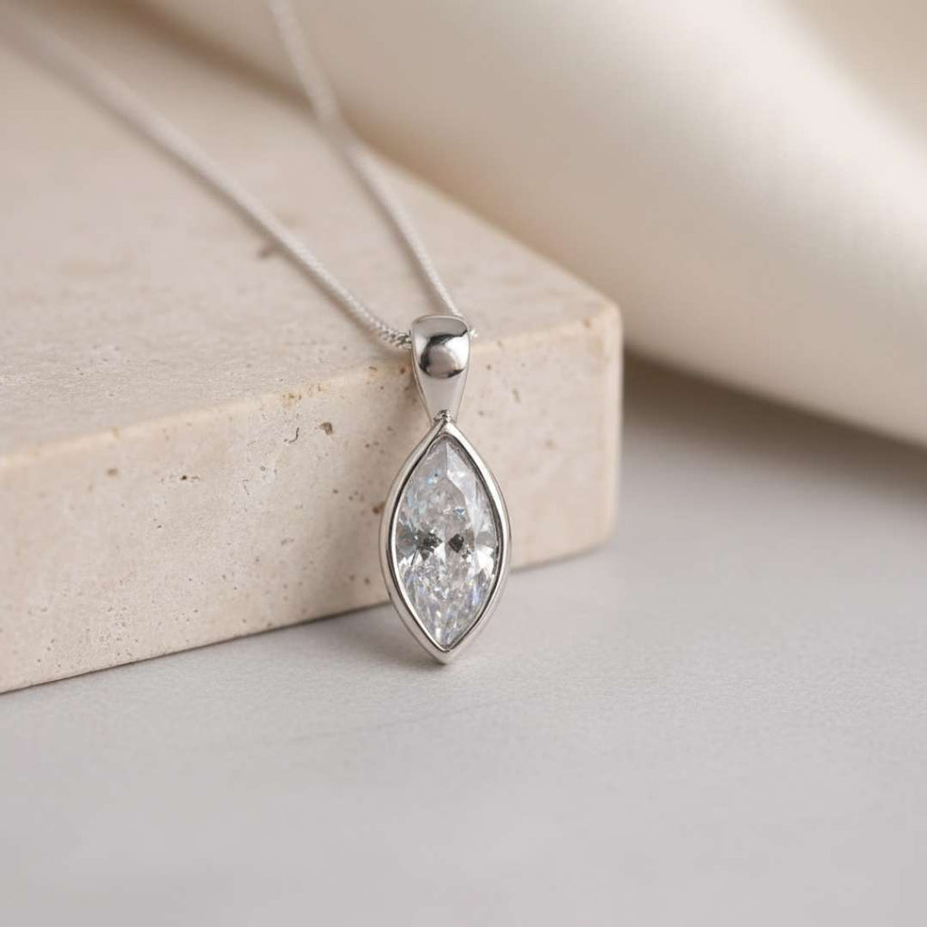 Secret Sentiments Marquise Cubic Zirconia Keepsake Pendant