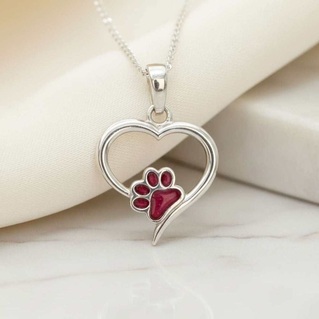 Open Heart And Paw Pendant