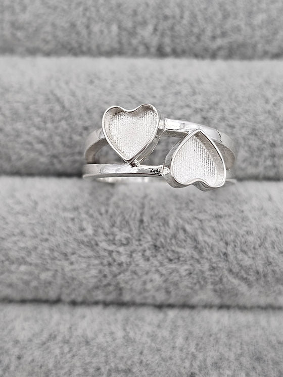 Keepsake Double Heart Memorial Ring