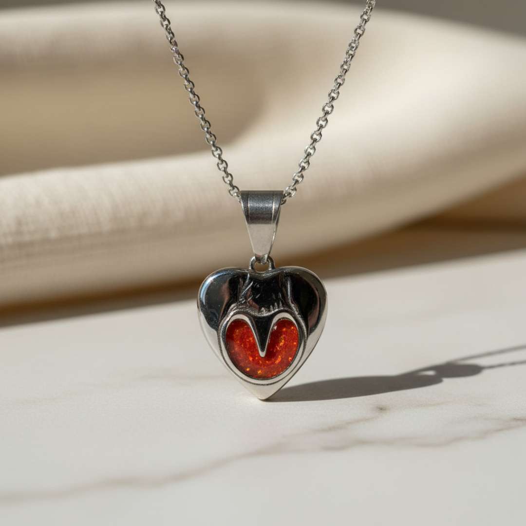 Stainless steel Keepsake Heart Horse BareFoot Hoof Pendant