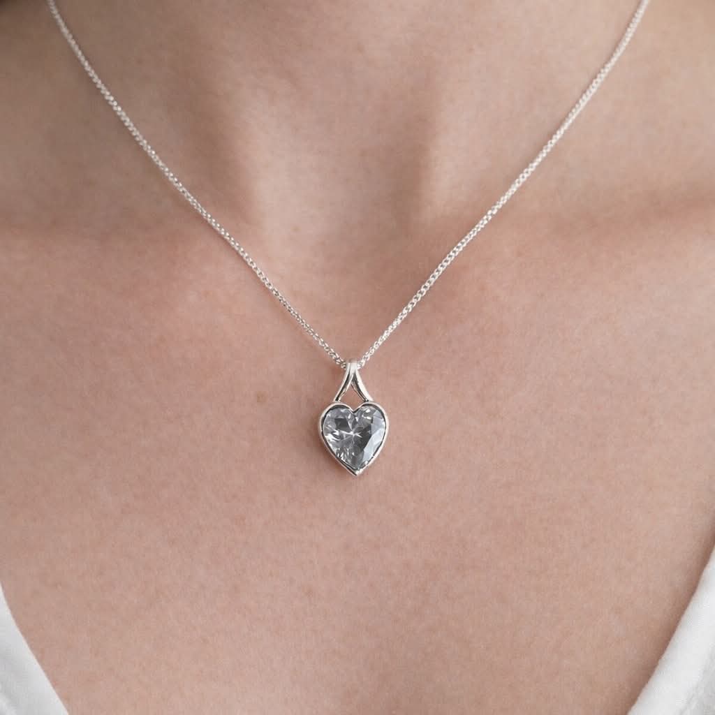 Secret Sentiments Heart Cubic Zirconia Keepsake Pendant