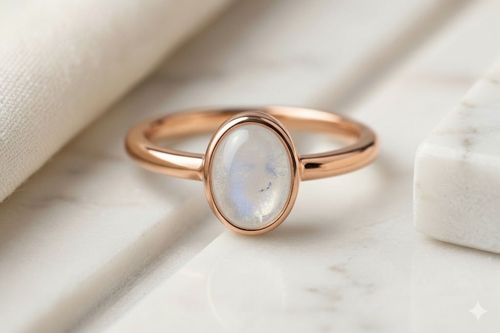 Gold dainty oval ring custom for Laura