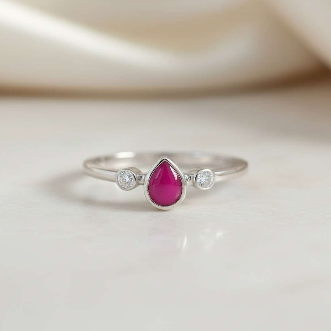 Keepsake Droplet with Cubic Zirconia Accent Memorial Ring